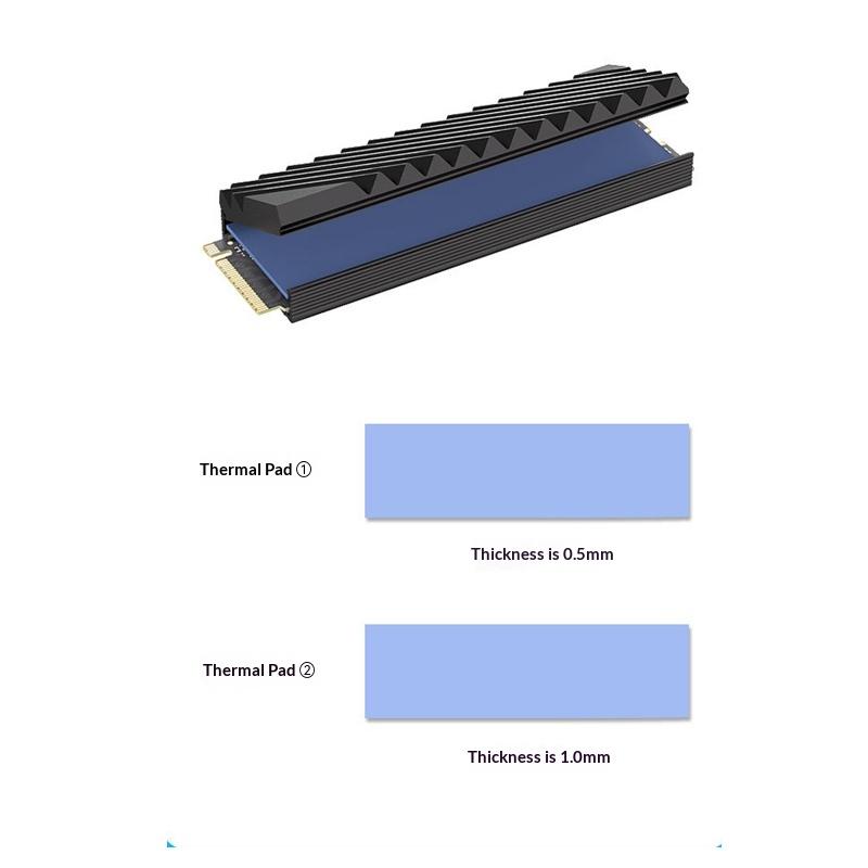 Радиатор охлаждения SSD M.2, Охлаждение жесткого диска 2280 NVMe NGFF SSD, Алюминиевый охладитель-радиатор с термосиликоновой прокладкой для материнской платы