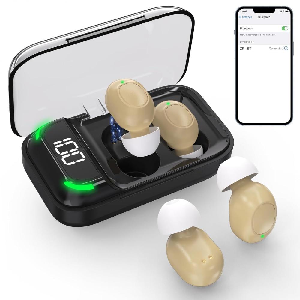 Слуховые аппараты для пожилых людей, перезаряжаемый слуховой аппарат с шумоподавлением, 16-канальный безрецептурный усилитель слуха с портативным дисплеем, зарядным чехлом