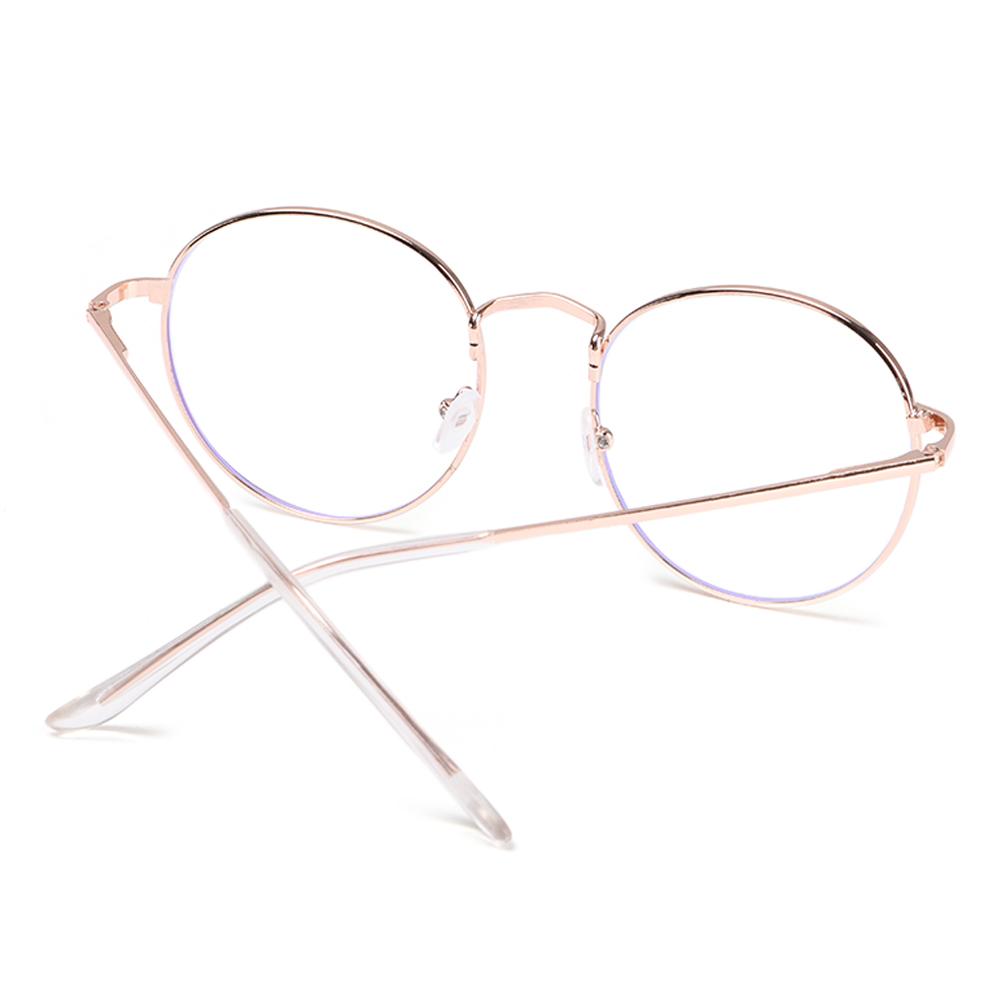 Fashion Round Portable Metal Glasses Eye Protection Ultra Light Frame Anti-Blue Light Eyeglasses