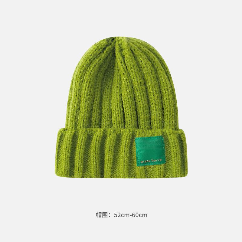 Корейская версия прямой вязаной шапки из дынной кожуры, дети показывают свои лица, молодые студенты, осенне-зимняя универсальная модная теплая шерстяная шапка пара