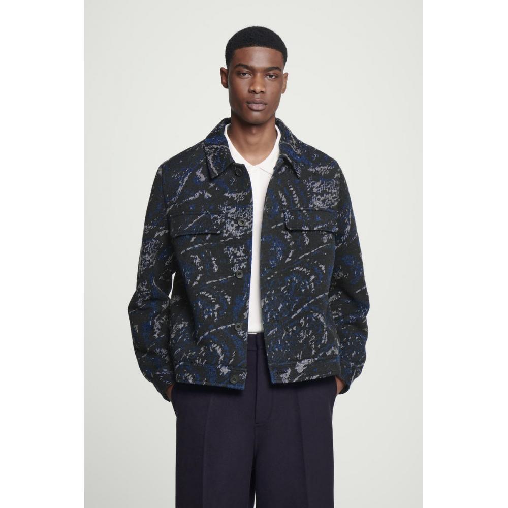 COS Japan Wool Blend Jacquard Overshirt