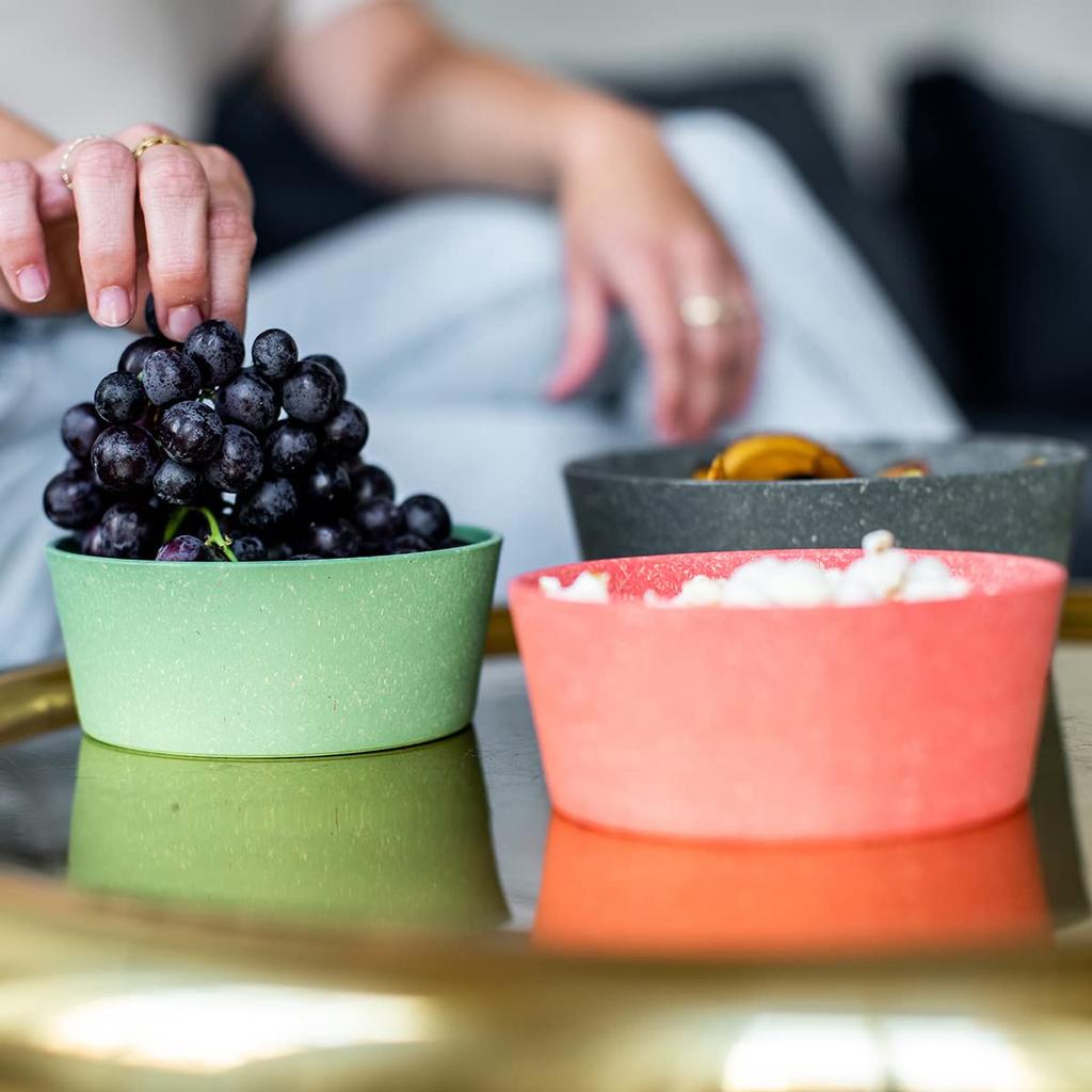 CONNECT Set of Outdoor Plastic Recycled Natural Kitchen Tableware Bowls, 400ml, Pink, 2, KOZIOL, Germany, Products, Tableware, Materials, Durable,