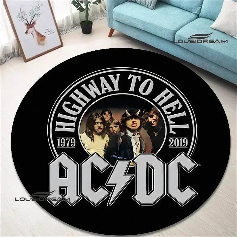 3D Рок-группа AC/DC ретро-принт круглый ковер спальня красивый ковер нескользящий коврик для двери напольные коврики ковер для гостиной подарок на день рождения