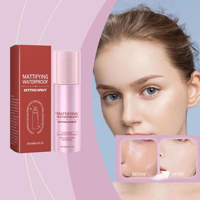 Матирующий водостойкий спрей для фиксации макияжа лица, невесомый финишный фиксирующий спрей, легкое увлажняющее средство для контроля жирности кожи (60мл)