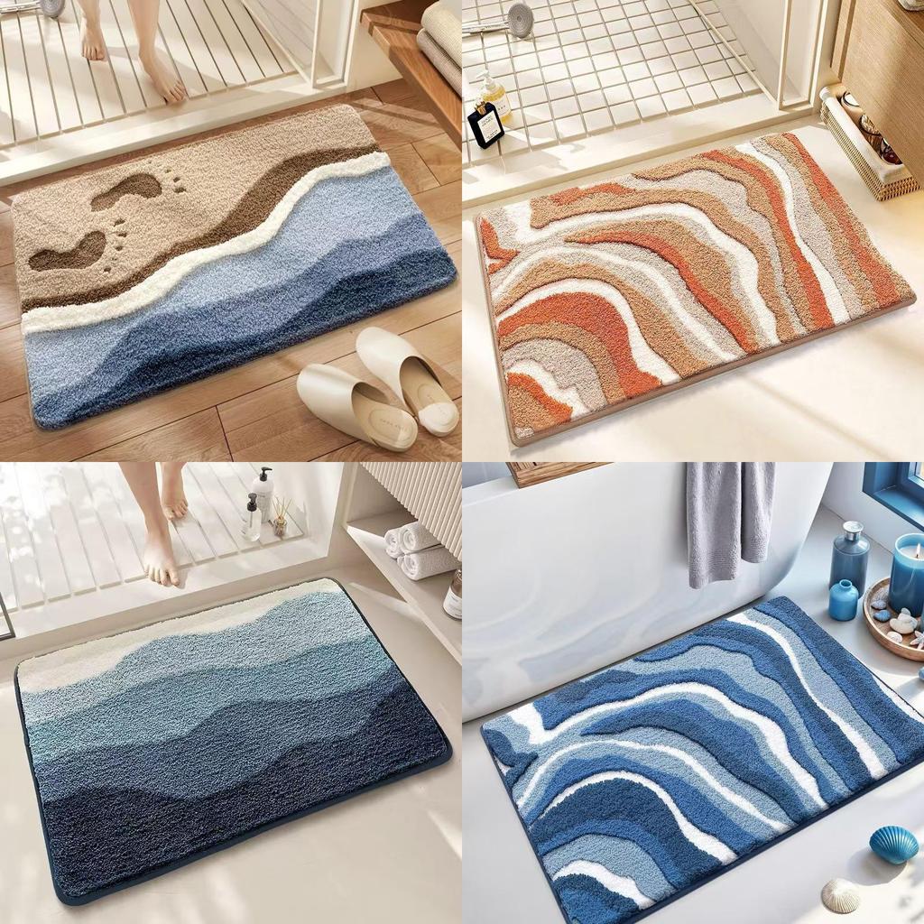 Ванный коврик из искусственного кашемира, нескользящий, водонепроницаемый, коврик для душа для ванной комнаты и прихожей