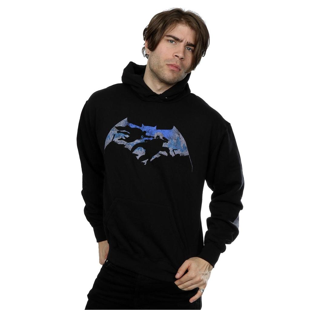 DC Comics Mens Batman v Superman Battle Silhouette Hoodie