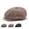 Восьмиугольная кепка для людей среднего и пожилого возраста, мужской берет, кепка для газетчика на осень-зиму, шерстяная кепка художника