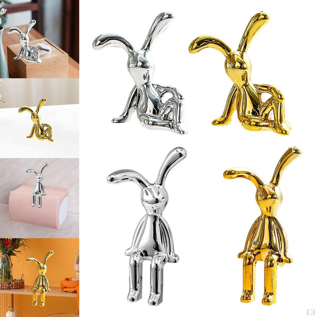 Electroplated Rabbit Sculpture Desktop Ornament Living Room Cabinet Desk Decoration