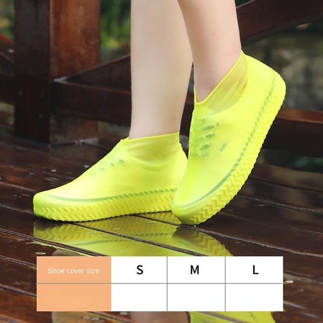 1 Pair Reusable Latex Waterproof Rain Shoes Covers Slip-resistant Rubber Rain Boot Overshoes S/M/L Shoes Accessories