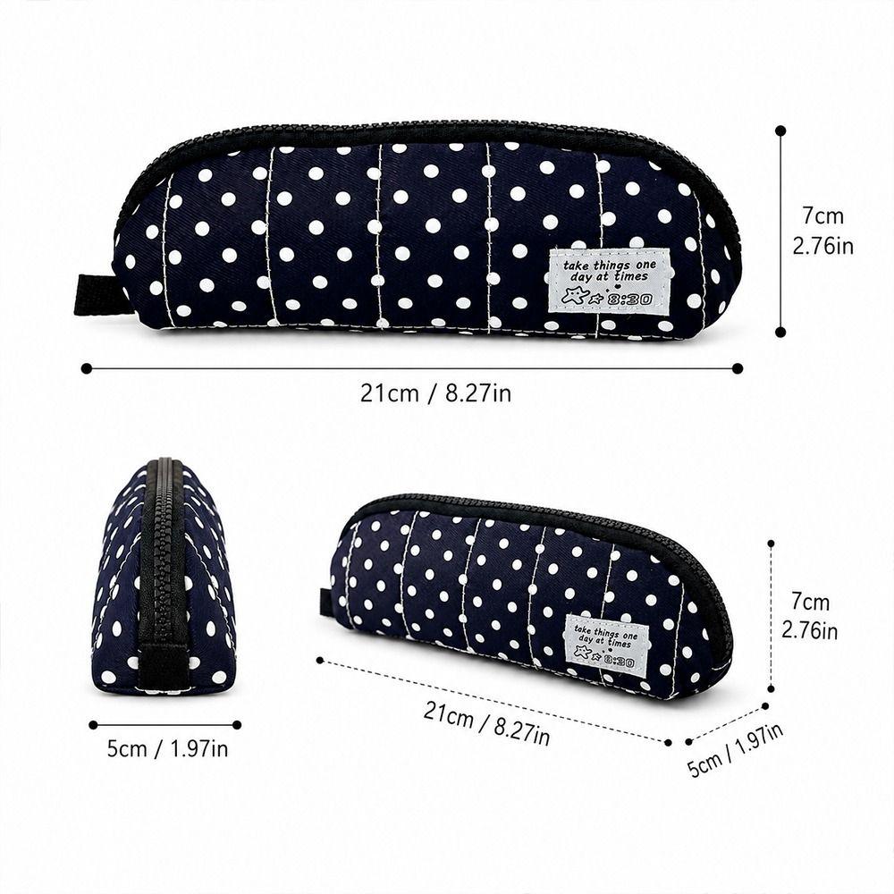 Polka Dot Design Pen Bag Portable Pencil Pouch Stationery Organizer  School Supplies