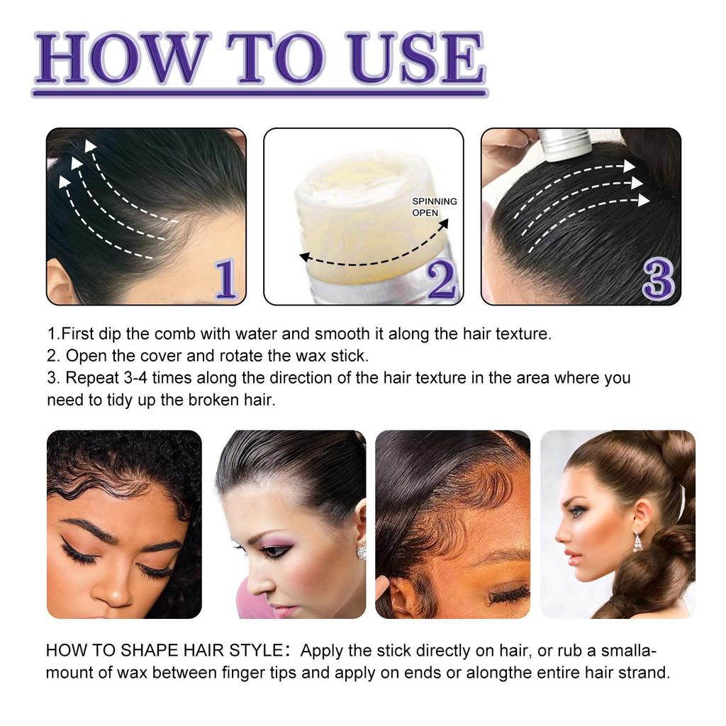 EELHOE Восковые палочки для волос Восковые палочки для волос для небольших измельченных волос Укладка измельченных волос Финишная паста для укладки измельченных волос
