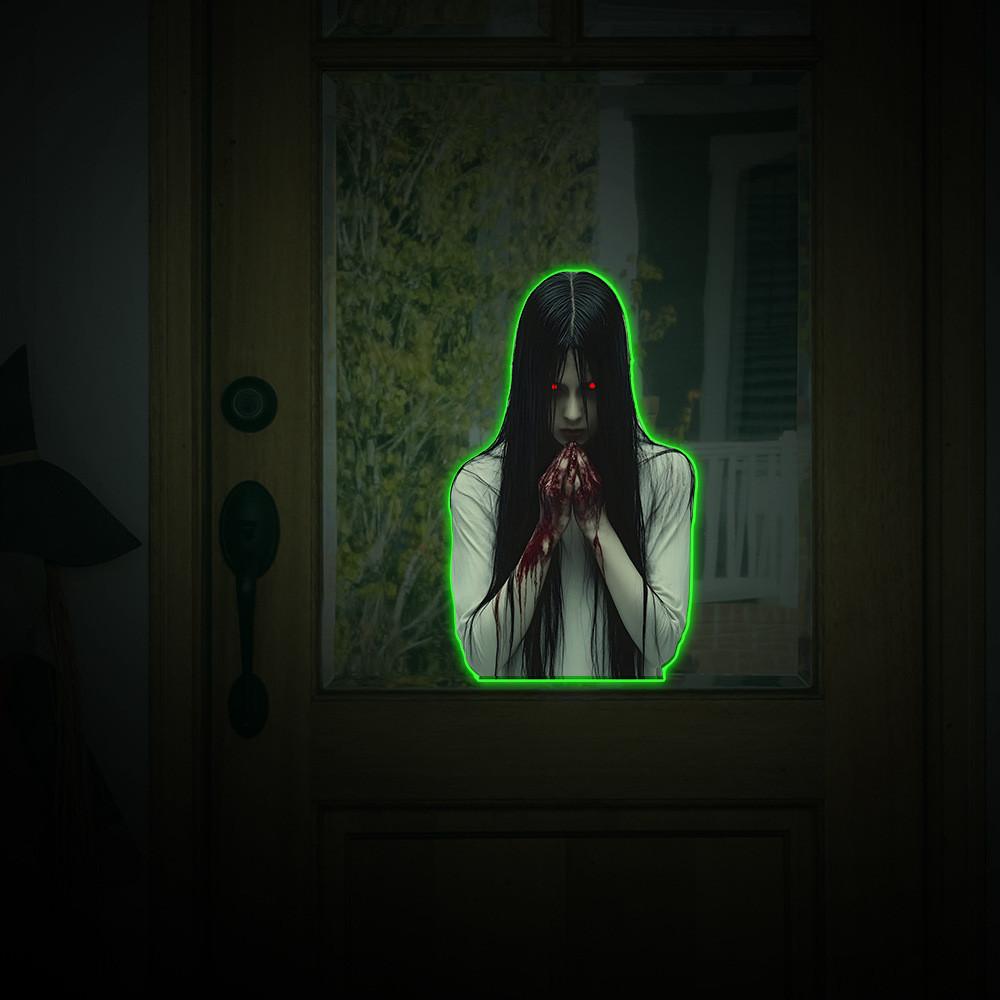 Хэллоуин Ночник Наклейка на стену С Кровавым Отпечатком Руки ПВХ Материал Для Дома И Коммерческих Помещений