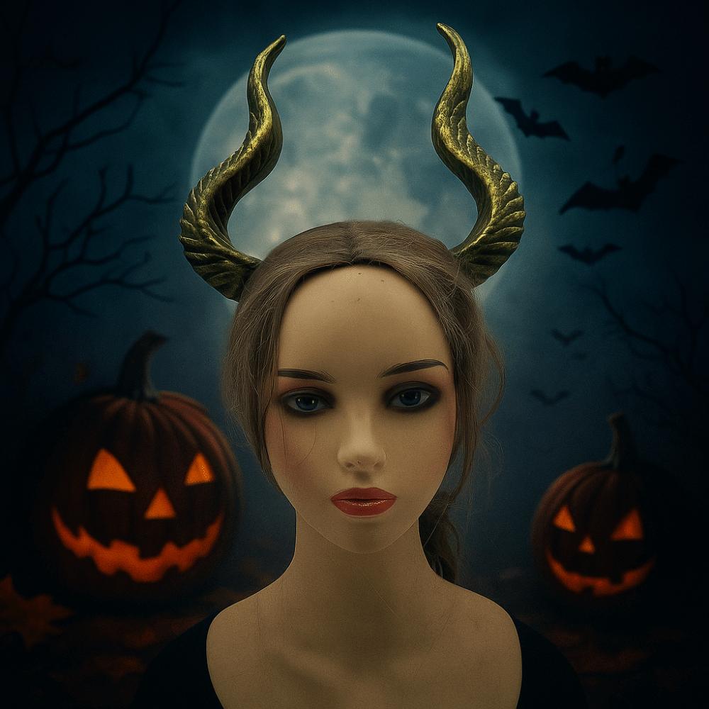 Dark Series Cosplay Hairband Ox Horn Halloween Hair Hoop Cool Halloween Horns Headband  Lady