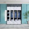 20 Cube Organizer Stackable Plastic Cube Storage Shelves Design Multifunctional Modular Closet Cabinet with Hanging Rod White Doors and Black Panels