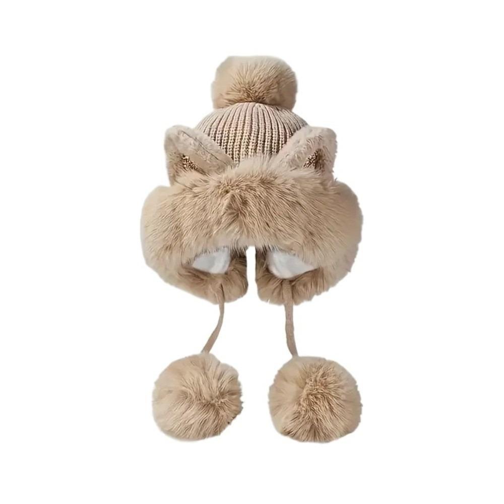 Fluffy Cat Ears Beanie Cartoon Ear Protection Hat Fashion Winter Plush Hat  Children