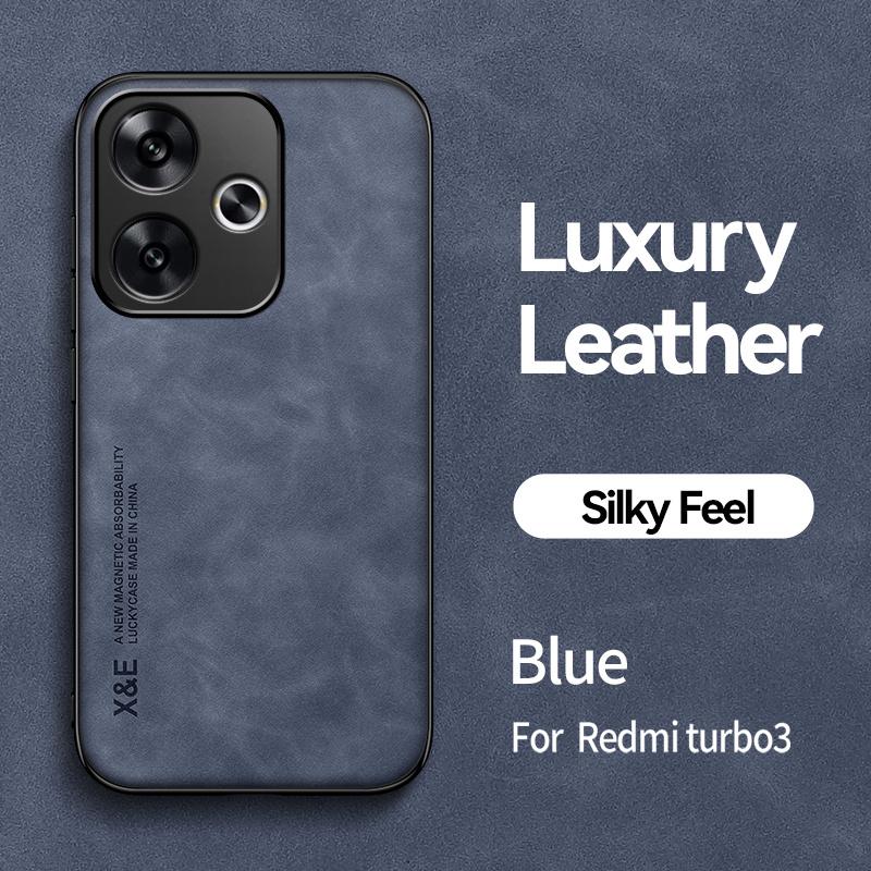 For Xiaomi Poco F6 5G Case Car Magnetic Holder Silicone Back Cover for Poco F6 F 6 6F PocoF6 5G 6.67" Leather Texture Cases