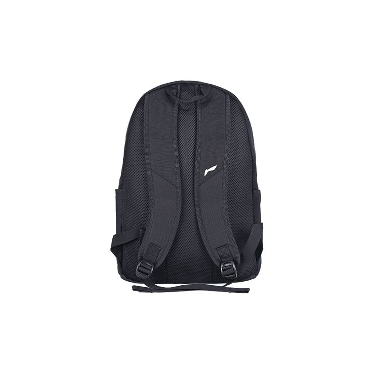 Li Ning Спортивная серия Lifestyle Однотонный минималистичный полиэстеровый рюкзак Унисекс рюкзак Черный ABSQ564-1