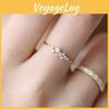 Elegant 18k Gold Plated Diamond Ring For Women With Floral Design And Adjustable Sizes