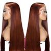 Front lace long, hot-selling brown high temperature silk chemical fiber lace wig cover in stock
