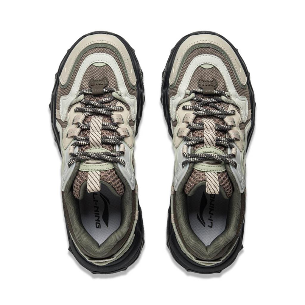 Li Ning Cat Paw Lite 2 Нескользящие износостойкие низкие повседневные кроссовки Женские Коричнево-серые AGCU176-4