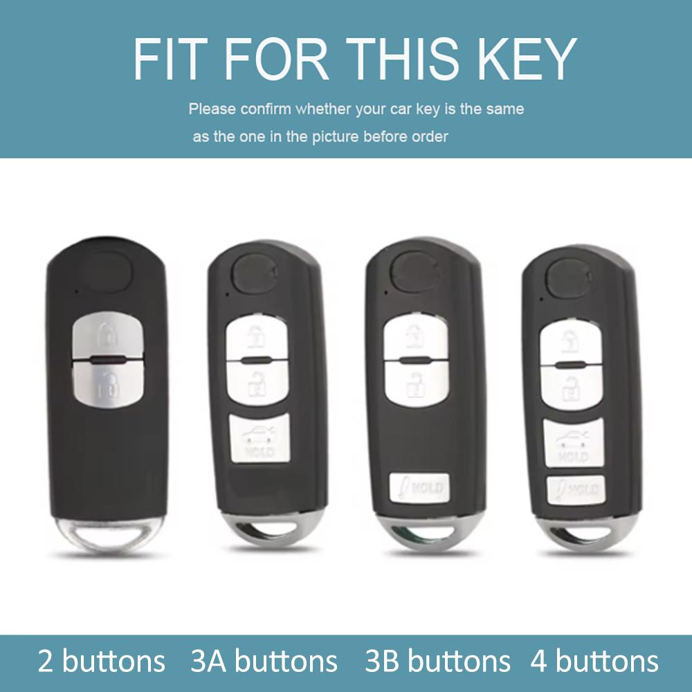 2/3/4 Buttons Gun Grey TPU Auto Keyless For Mazda CX7 CX-9 3 4 CX30 2 3 6 Demio Atenza Axela CX-5 CX5 CX-3 Car Key Case Cover