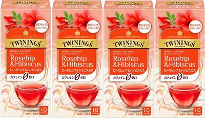 Twinings Чай из шиповника и гибискуса, 2,5 г x 10 чайных пакетиков, 4 коробки