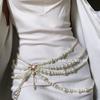 Многослойная кисточка, имитация жемчуга, поясная цепочка, стиль пляжного бикини Spice Girl, цепочка для тела, универсальный персонализированный ремень-аксессуар