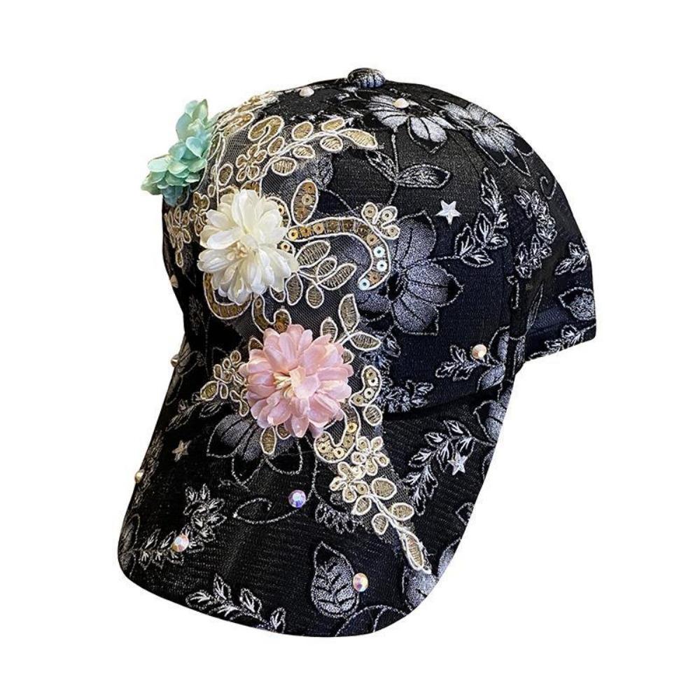 Lace Hat Women's Embroidery Applique Cap Summer Korean Version Sun Visor Baseball Cap