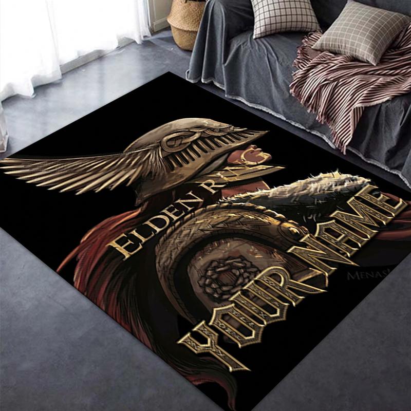 Custom Name Elden Ring Carpet Rug for Living Room Bedroom Home Sofa Decoration,Kids play Non-slip Floor Mat