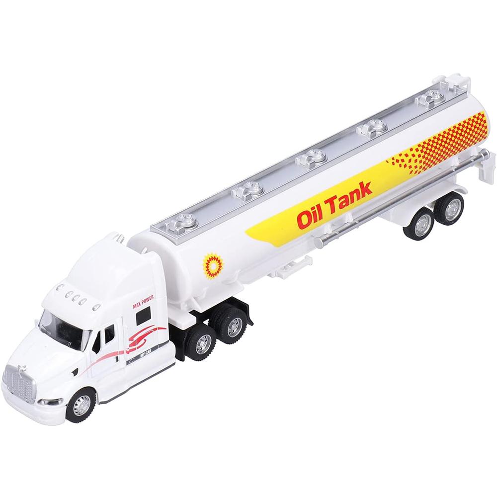 1/48 Игрушечный прицеп-грузовик, игрушечный грузовик-цистерна из сплава, съемный автомобиль-перевозчик нефти со звуком и светом для детей