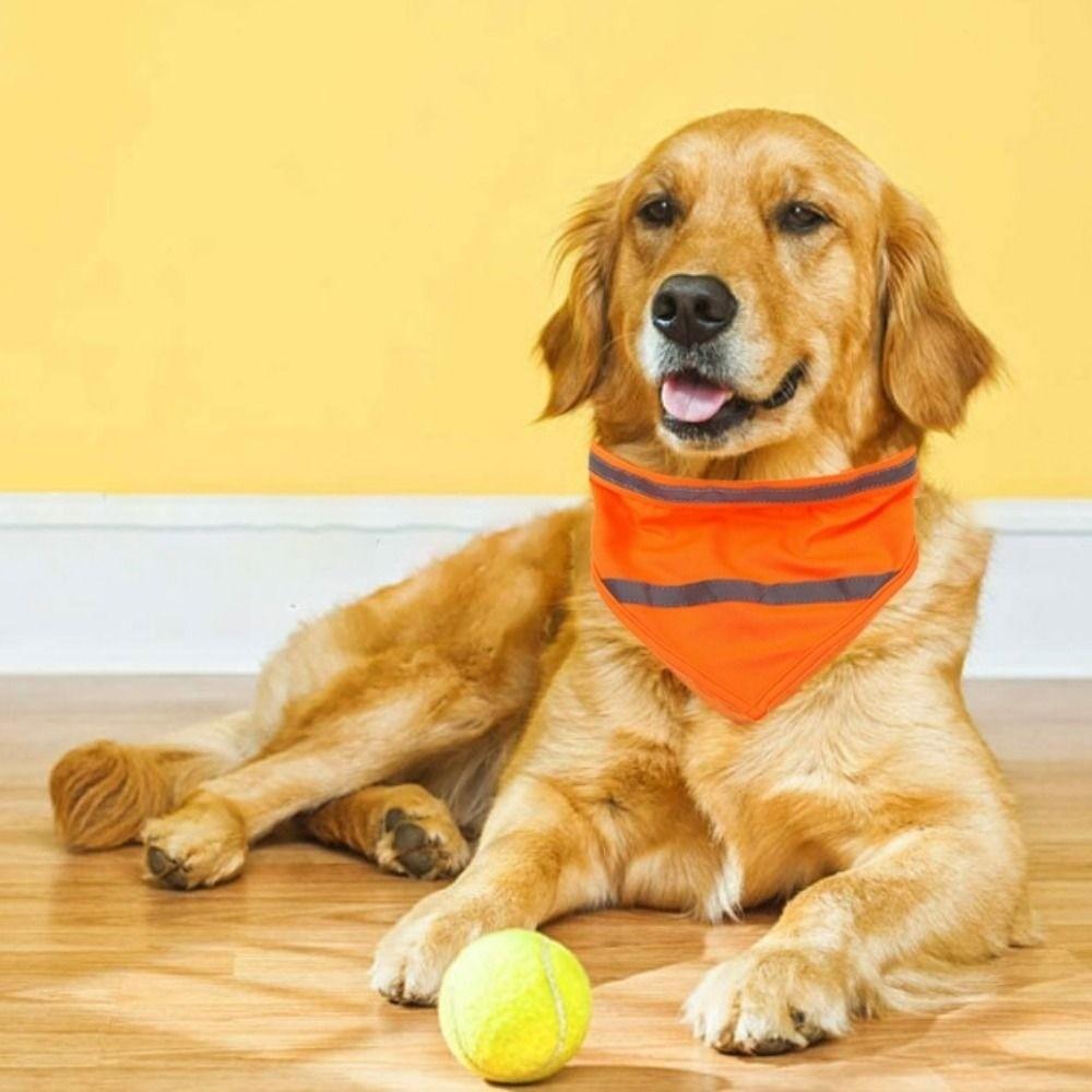 Drool Towel Dog Safety Scarf Triangle Reflective Puppy Visibility Bib Breathable Protective Pet Fluorescent Clothes