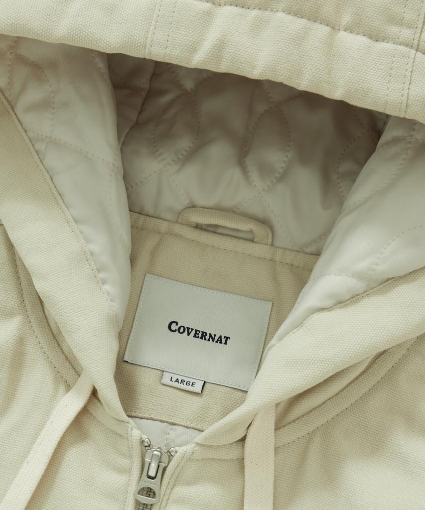 COVERNAT Heavy Oxford Hooded Jacket Cream