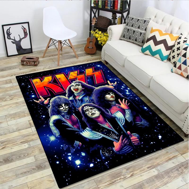 Kiss Band Carpet Office Decorative Carpet For Living Room Bedroom Door Mat Floor Rug Computer Chair Area Rug