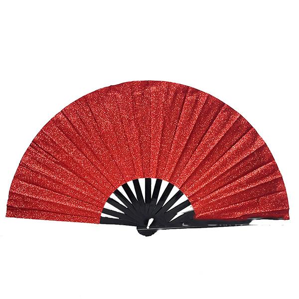 Multi-Color Glitter Kung Fu Fan 33CM Carnival Fan Dance Fan with Bamboo Frame Large Fan