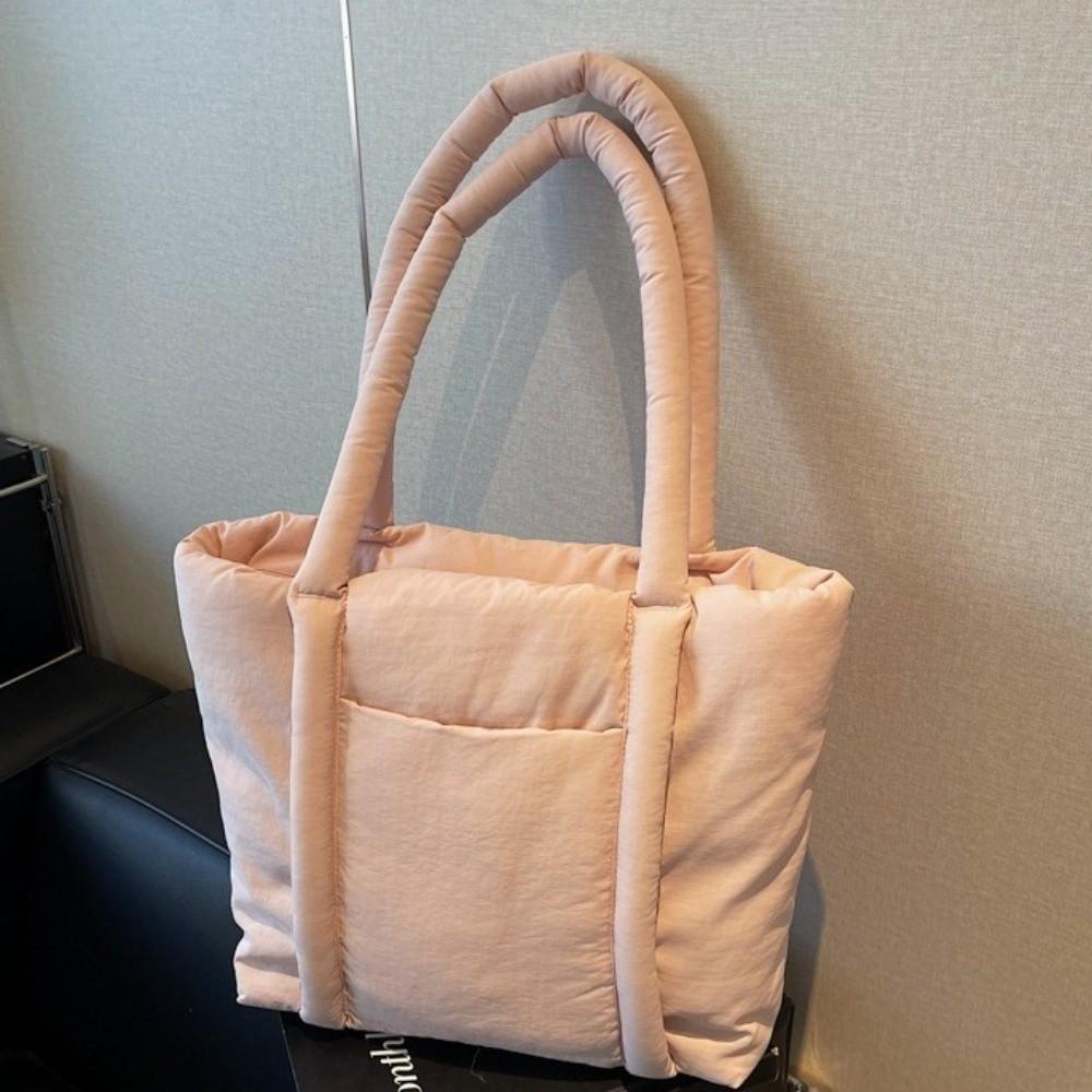 Nylon Large Capacity Handbag with Compartments Puffer Carryall Bag Casual Shoulder Bag  Women