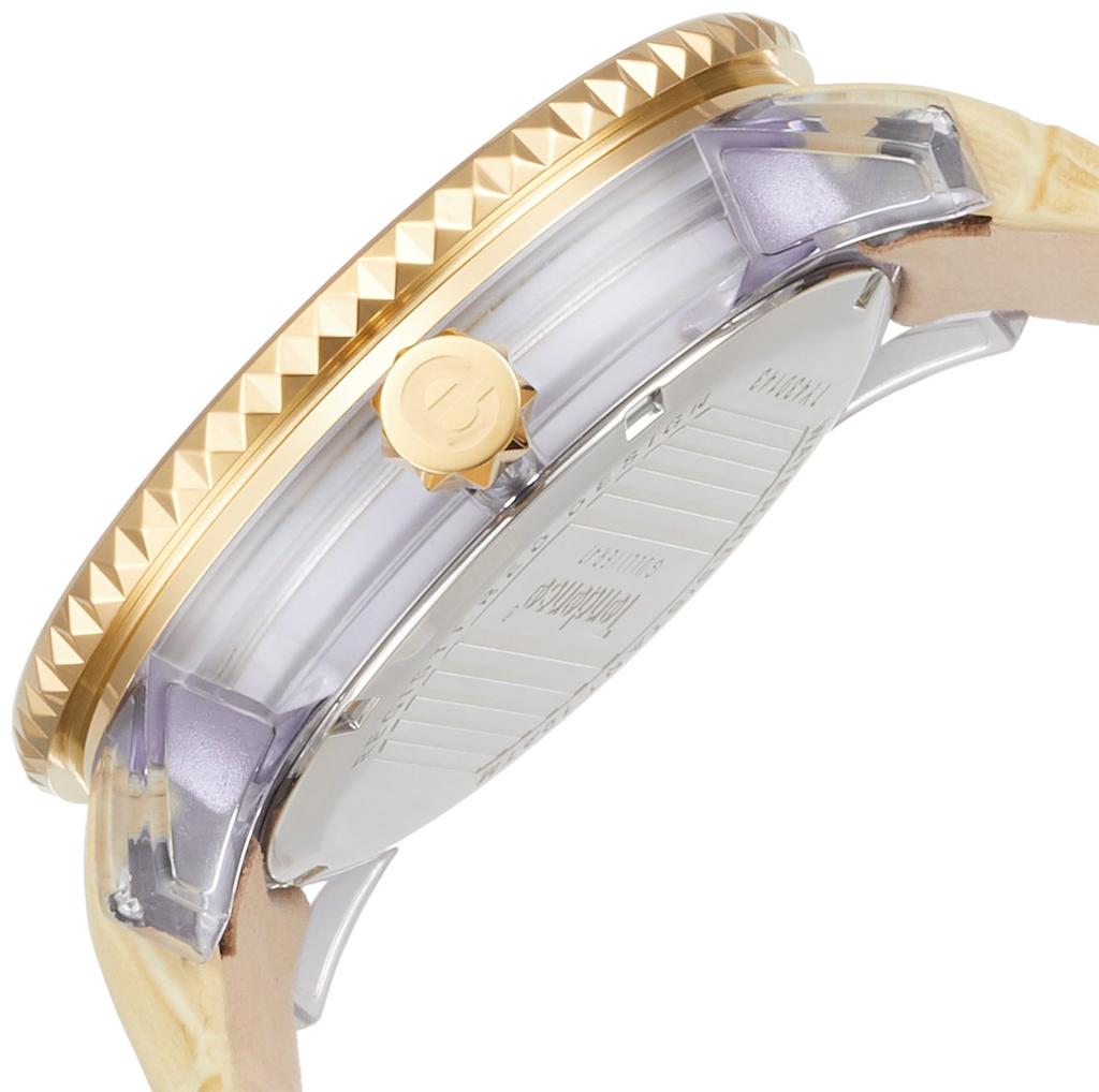 Watch Glam White Dial Polycarbonate Mineral Glass Quartz Watch TY430143 Beige [Tendence] 48.5MM Women's [Item]