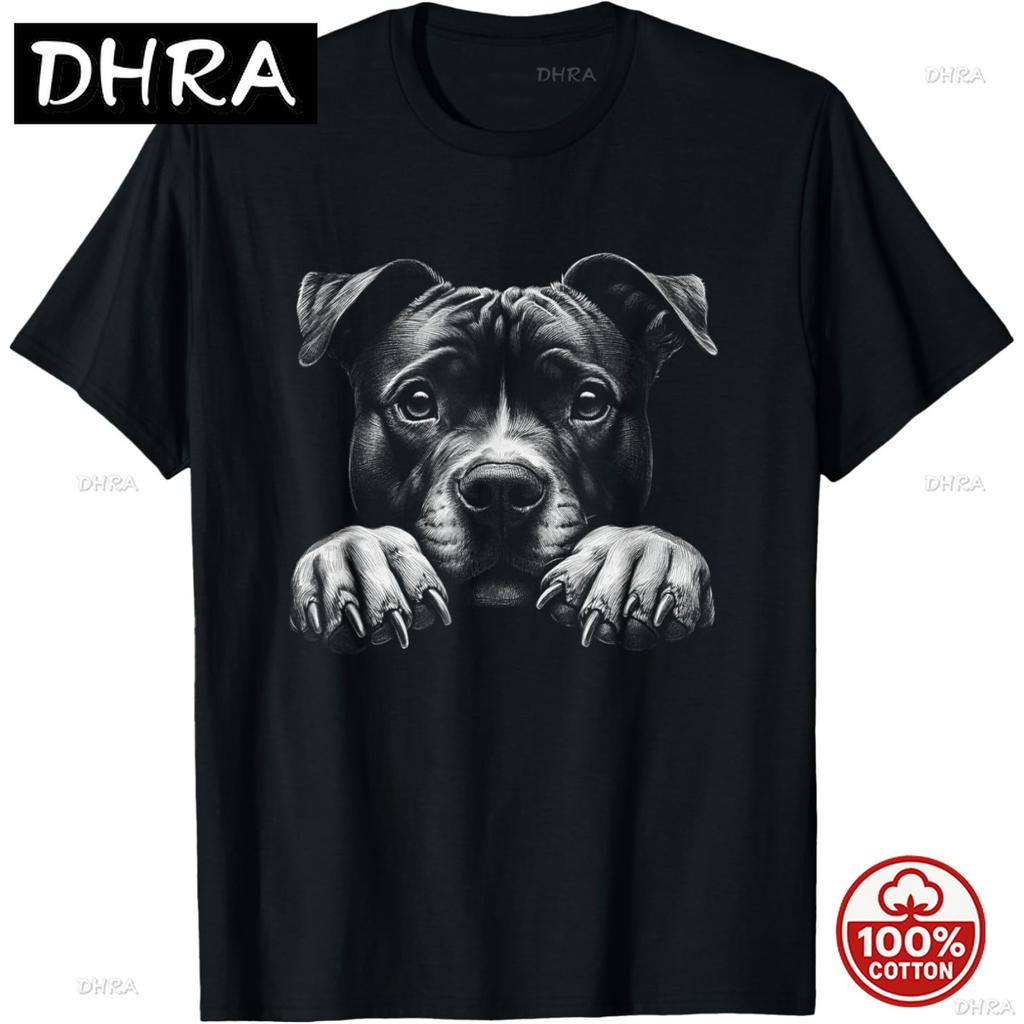 Funny Staffordshire Bull Terrier Lover Cute Dog Photo Tshirts Soft Cotton Humor Short Sleeve Unisex Loose 2026 Summer Clothing