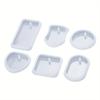 6pcs DIY Keychain Pendant Silicone Mold Set Crystal Epoxy Resin Mold Round Rectangle Pendants Jewelry Making Casting Mould