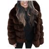 Women Faux Mink  Winter Hooded New Faux Jacket Warm Thick Outerwear Jacket