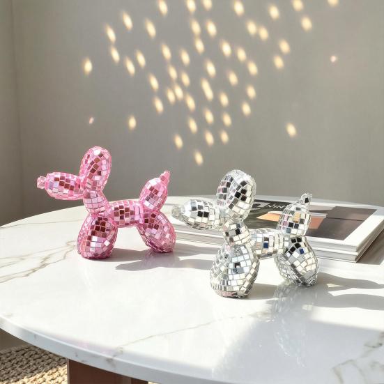 Елочное украшение Disco Dog, Максималистская статуэтка собаки-шарика для мамы и папы собак, Эстетичный декор в виде диско-шара, Преппи-декор для квартиры, Милый декор для комнаты и