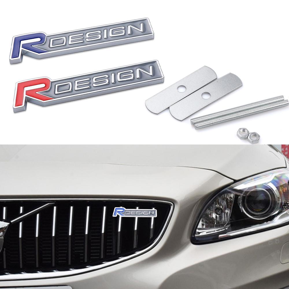 1pcs 3D Metal Car Badge Sticker/Gutter Body Trunk Decoration Car Accessories for Volvo V40 V50 S40 S80 XC60 S90 XC90 C40 RDESIGN