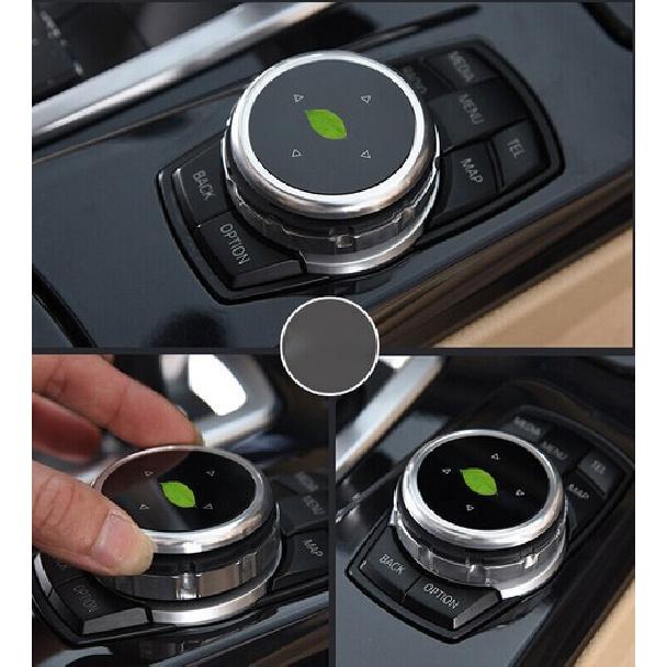 Middle Console Multimedia Knob Cover Fit For BMW X5 X6 2014-2018 Silver Aluminum