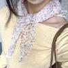 Cotton Floral Headscarf Pastoral Style Triangular Headband Spring Silk Scarves  Girls