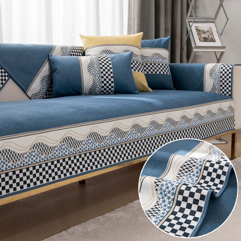 Полный пакет, скандинавский домашний эстетический коврик для дивана, универсальный противоскользящий чехол для дивана Four Seasons, простая и высококачественная подушка для сиденья, тканевый чехол на спинку