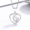 Модная подвеска в форме сердца из стерлингового серебра S925 с натуральным кристаллом циркония, женское короткое ожерелье на ключицу