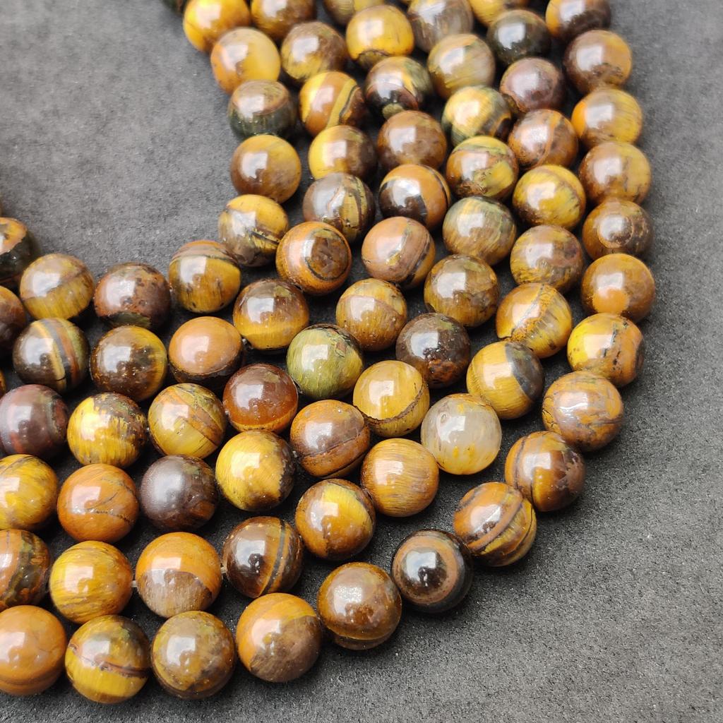 Круглые бусины из натурального золотого тигрового глаза, свободные бусины из целебных драгоценных камней, изготовление ювелирных изделий своими руками для браслета и ожерелья, размер 6 мм, 8 мм, 10 мм.