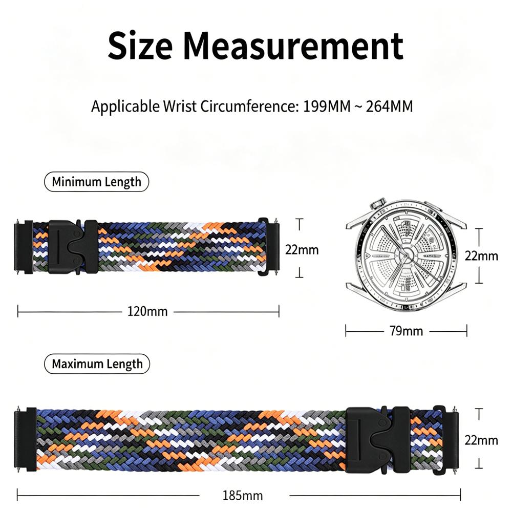 22mm Press Braided Magnetic Strap for Huawei GT6/5 Pro GT6/5/4/3/2 Ultiamte Replacement Bracelet for Huawei GT5 6 Pro/GT5 6