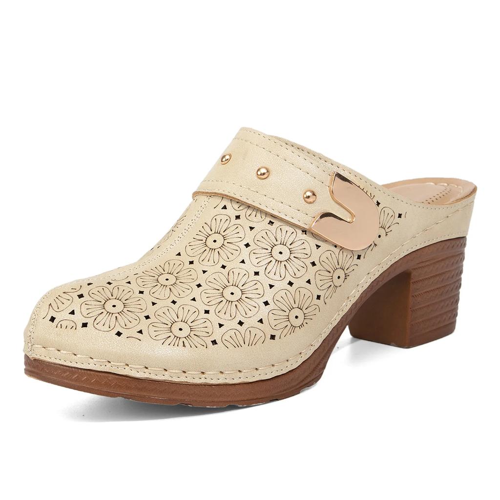 Женские тапочки Baotou на платформе с толстым каблуком, женские сандалии, увеличивающие рост, женские летние ретро-круглые мюли на толстой подошве