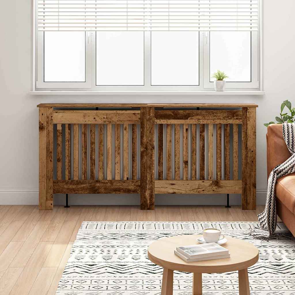 Radiator Cover Vintage Wood Look 172 x 19 x 81.5 cm Engineered Wood