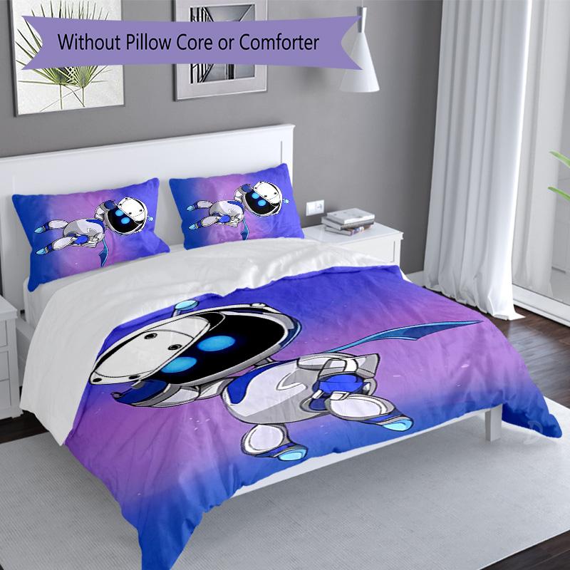 3pcs Astro Bot2 pattern bedding set duvet cover set includes duvet cover &pillowcases, perfect all season bedroom decoration & gift